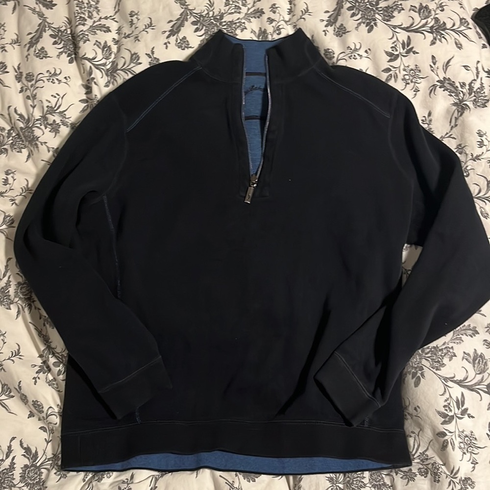 Tommy Bahama 1/4 zip reversible knit sweater